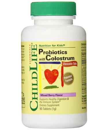 ChildLife Probiotics with Colostrum Mixed Berry Flavor 90 Chewable Tablets