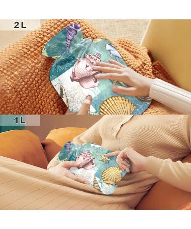 Premium 1L Hot Water Bottle with Cover - Pain Relief & Versatile Warm/Cool Compress | Mussels Corals & Naval Nests - Buy Online on GoSupps.com
