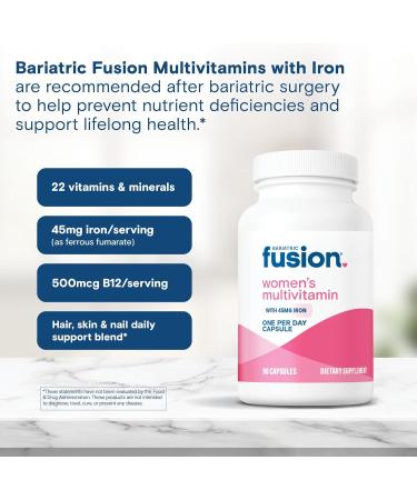 Bariatric Fusion One Per Day Bariatric Multivitamin with Iron for Women | with Hair and Nails Vitamin Blend | Gastric Bypass and Sleeve Gastrectomy | 90 Count | 3 Month Supply - Buy Online on GoSupps.com
