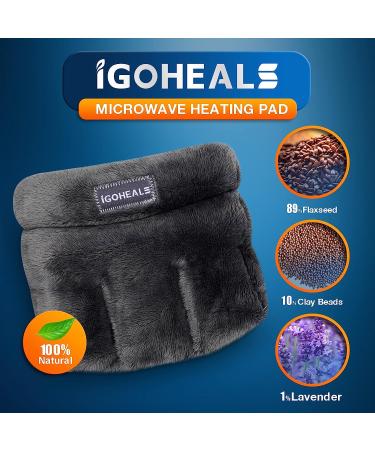 IGOHEALS Microwavable Heating Pad - Heated Neck Warmer for Pain Relief and Stress - Moist Heat Therapy Wrap for Any Body Part - Buy Online on GoSupps.com