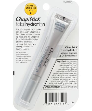ChapStick Total Hydration Sweet Nectar Lip Oil - 0.23 Oz, Non Tinted Lip Care - Buy Online on GoSupps.com