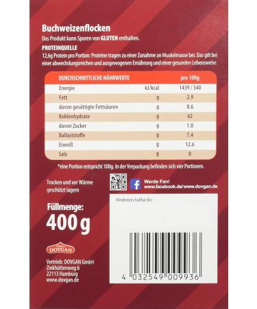 Dovgan Buckwheat Flakes 400g - High-Quality Gluten-Free Superfood for Healthy Living - International Shipping Available - Buy Online on GoSupps.com