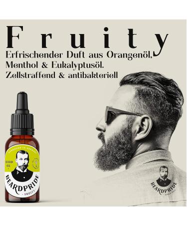 Beardpride Bio Bart l f r M nner - 100% Naturreine Bartpflege l aus dem Barbershop - Fruchtiger Duft f r weichen Bart - 30 ml - Buy Online on GoSupps.com