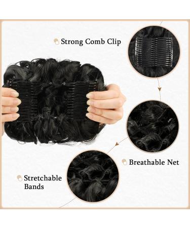 Sofeiyan Messy Bun Hair Piece - Wavy Curly Hair Extension for Women | Darkest Brown to Black - Buy Online on GoSupps.com