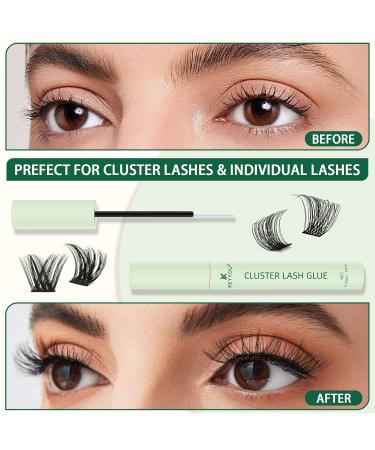 Buy KEYYOU Cluster Lash Glue 10ML - Strong Hold Waterproof Latex-Free Clear Adhesive for DIY Lash Clusters - Ideal for Sensitive Eyes - Buy Online on GoSupps.com