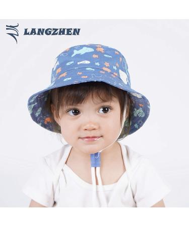 LANGZHEN Beach Sun Protection Hat for Baby Girls - Navy, 2-4 Years - Buy Online on GoSupps.com