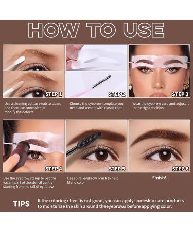 Buy Eyebrow Stamp Stencil Kit - Waterproof Brow Powder 12 Reusable Cards & Brushes | Perfect for Women | Natural Brown #2 - Buy Online on GoSupps.com
