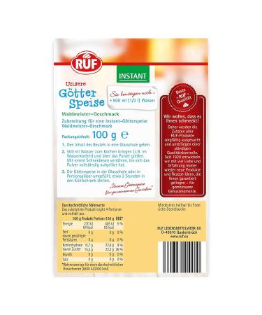 Ruf Instant God-Food: Wobbly Pudding Mix - Just Add Water | 2-Pack (100g Each) - Waldmeister Flavor - Fast Preparation for Delicious Desserts - Buy Online on GoSupps.com