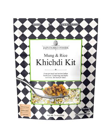 Jain Family Foods Khichdi | Kit for Homemade Kitchari | Ayurvedic Meal | Spices Included | Plant-Based Vegan, 7.4oz Khichdi Kit