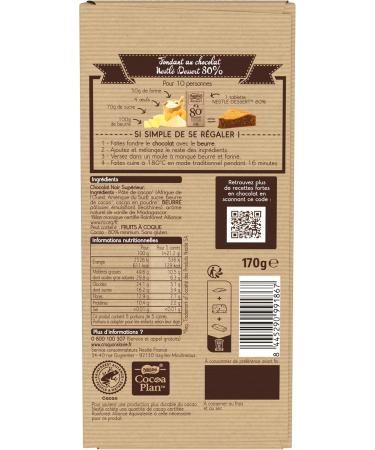 Nestl Dessert - Dark Chocolate 80% Pastry - 170g Tablet - Buy Online on GoSupps.com