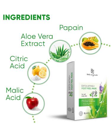 Exfoliating Foot Peel Mask - 2 Pairs for Soft Feet, Removes Calluses & Dead Skin with Aloe Extract - Buy Online on GoSupps.com