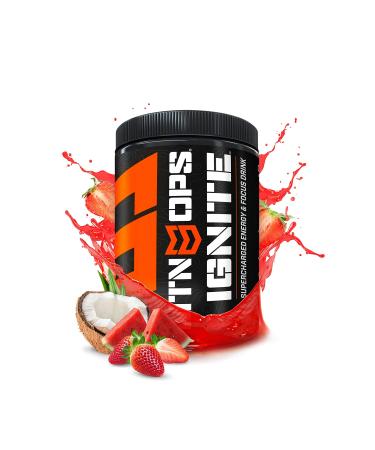 MTN OPS Ignite Supercharged Energy Drink Mix 45-Serving Tub, Tiger's Blood Tiger's Blood 45 Servings (Pack of 1)