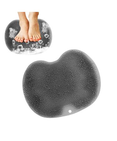 Personal Cleaning Foot Washing Bath Brush foot brush W scher Massager shower with non -slip suction cups silicone massage cleaner footwear foot shower back scrubber (gray)