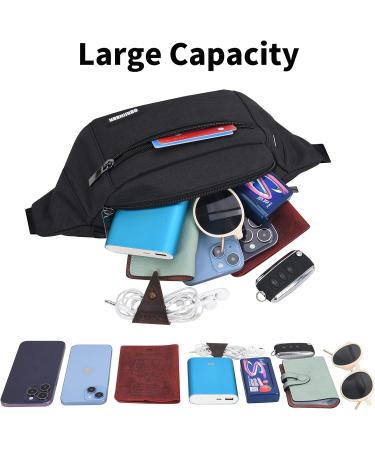 Bawnbag Belt Pocket - 30 cm Elongated Belt for Travel & Sports | Unisex Black Belly Bag for Outdoor Activities - Buy Online on GoSupps.com