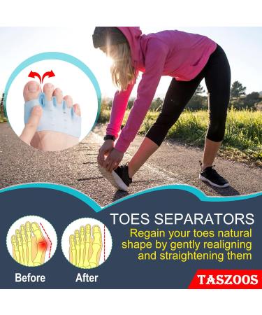 Toe Separators (3 Pairs) - Blue Soft Metatarsal Pads for Overlapping Toes Hammer Toe Bunions & Pain Relief - Buy Online on GoSupps.com
