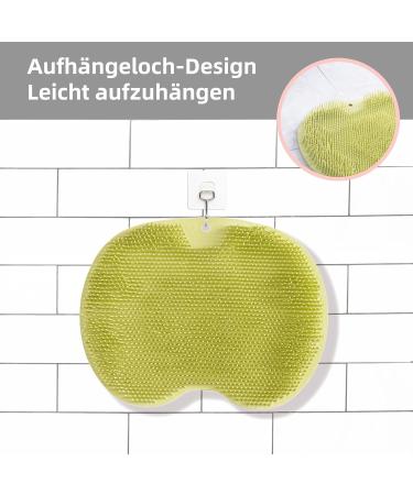 Personal Cleaning Foot Washing Bath Brush - Silicone Massage Cleaner with Non-Slip Suction Cups | Green Shower Back Scrubber & Foot Massager for All Foot Types - Buy Online on GoSupps.com