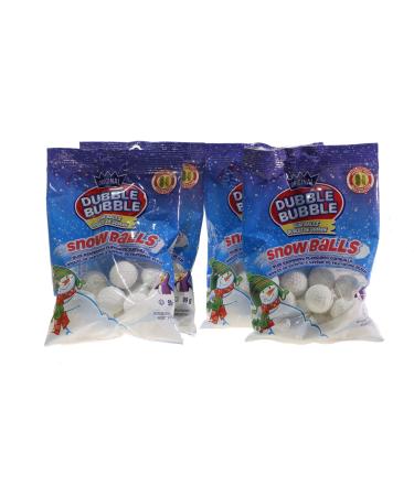 Dubble Bubble Snowballs Gumballs - Blue Raspberry Flavored - 3.5oz/99g (4 Pack)/ Dubble Bubble Snowballs - Boules de gommes saveur de Framboise Bleue - 3.5oz/99g (paquet de 4)