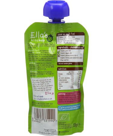 Organic Ellas Kitchen Pears Apple Baby Rice 120g - Pureed Baby Food - Buy Online on GoSupps.com