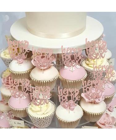 24 Pack Here for the Sex Cupcake Toppers Glitter Gender Reveal Cupcake Picks Baby Shower Kids Birthday Party Cake Decorations Party Supplies Rose Gold 6-rose Gold - Buy Online on GoSupps.com