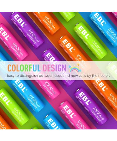 EBL Rechargeable AA Batteries 2500mAh - Ni-MH Double A Battery 10 Pack | Long-lasting Performance for All Devices - Buy Online on GoSupps.com