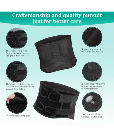 Back Brace for Men & Women - 3D Lumbar Pad for Lower Back Pain Relief Sciatica Herniated Disc Scoliosis - Breathable & Lightweight Support Belt - Black Large - Buy Online on GoSupps.com