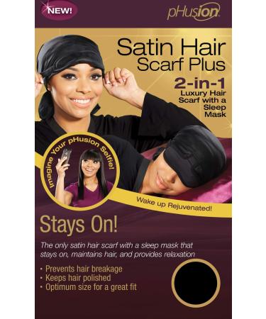 pHusion Luxury Satin Hair Scarf Plus Black MC