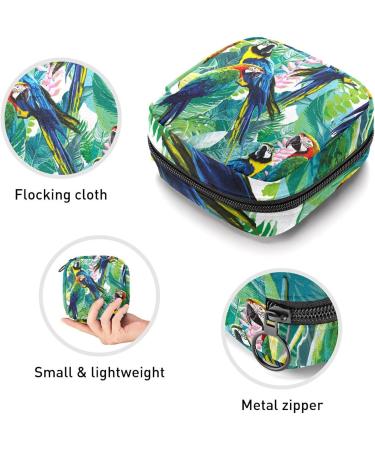 Respite Parrots Sanitary Napkin Storage Bag - Portable Period Pouch for Women & Teen Girls | Multi-Colored Design - 1Pcs - Buy Online on GoSupps.com