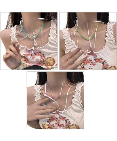 Buy OralGos Candy Colored Pearl Necklace with Bow Pendant - Stylish Green Jewelry for International Shipping - Buy Online on GoSupps.com