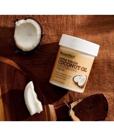 Naturewell Extra Virgin Coconut Oil Moisturizing Cream 16 Oz - Lightweight Hydration for Sensitive Skin - Buy Online on GoSupps.com