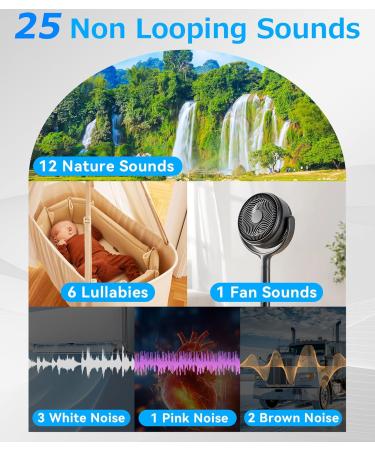 Rohent Sound Machine Alarm Clock for Sleep Digital Alarm Clocks for Bedrooms, 25 Soothing Sounds - Gray - Buy Online on GoSupps.com