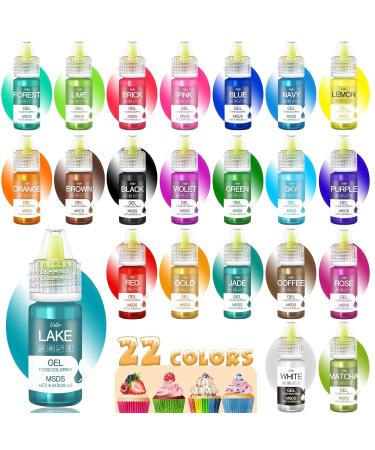 Buy 22 Colors Food Gel for Baking & Crafts | Sugar-Free Vibrant Concentrated Food Coloring - Ideal for Cakes Cookies Macarons & More - 6ml Each - Buy Online on GoSupps.com
