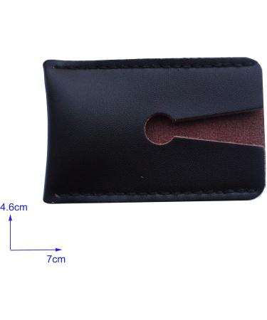 Premium Dark Brown Real Leather Double Edge Razor Head Sleeve - Protective Case for Safety Razors | Ideal for Travel & Professional Barbers - Buy Online on GoSupps.com