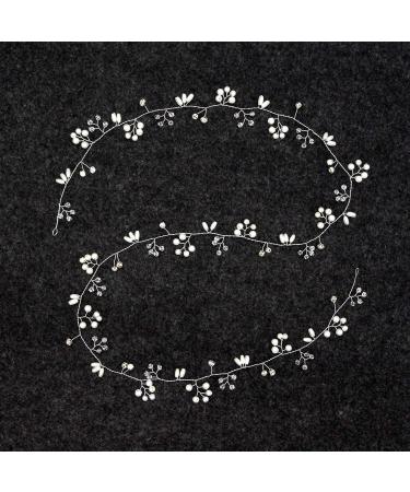 Bridal Wedding Headband - Hair Vine Headdress Sliver Pearl Hair Band Vintage Style For Women On Wedding Party Or Casual - Buy Online on GoSupps.com
