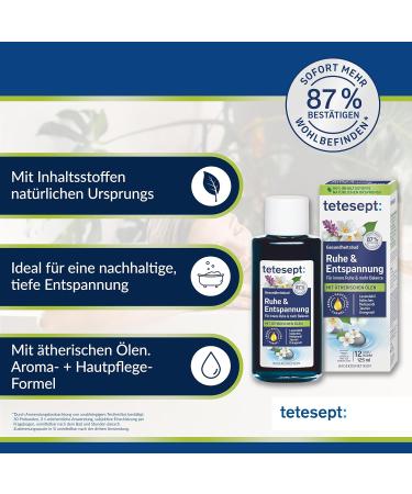 tetesept Calm and Relaxation Bath - 1 x 125 ml - Health bath with 5 essential oils for inner peace and more - Buy Online on GoSupps.com