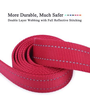 VIVAGLORY Reflective Dog Walking Lead for Medium & Large Dogs - 180 x 2.5 cm Red - Buy Online on GoSupps.com