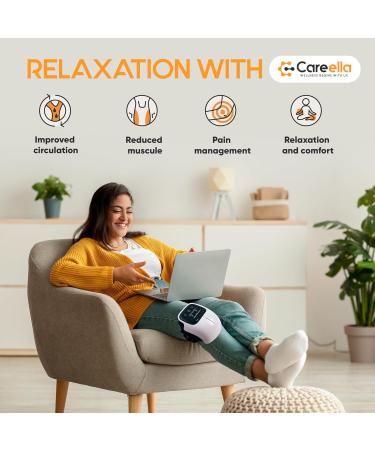 Careella Wireless Knee Massager | Heated Knee Pain Relief & Vibration Therapy | Portable Knee Heating Pad with Red Light for Easy Use - Buy Online on GoSupps.com