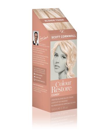 Scott Cornwall Hair Colour Restore Candy for Intense Platinum & Strawberry Tones Hair Toner for Blonde Hair Ammonia & Peroxide Free Semi-permanent Hair Dye Lasts Up to 8 washes Hair Cream-100 ml Candy 100 ml (Pack of 1)