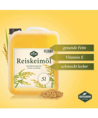Martenbrown Rice Germ Oil 5L - Premium Dietary Supplement for Horses Dogs & Donkeys | Ideal for Dry & Canned Food Barf Oil - Buy Online on GoSupps.com
