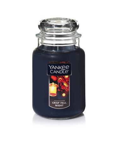 Yankee Candle Crisp Fall Night Scented Classic 22oz Large Jar Single Wick Aromatherapy Candle Over 110 Hours of Burn Time Apothecary Jar Fall Candle Autumn Candle Scented for Home