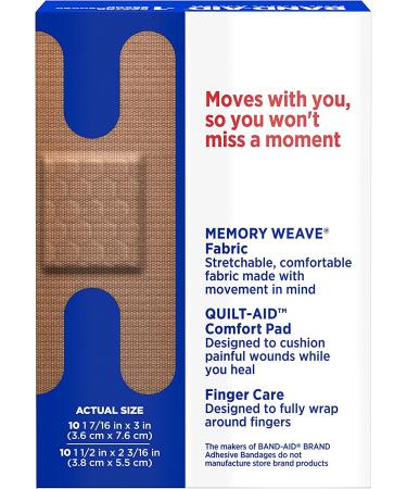 BAND-AID Flexible Fabric Bandages Knuckle & Fingertip 20 Count - Buy Online on GoSupps.com