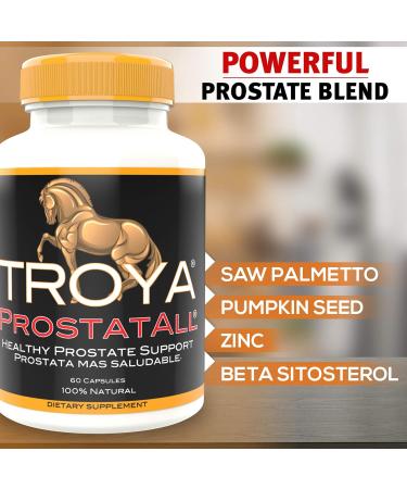 TROYA PROSTATALL Supplement 3 Pack Saw Palmetto Zinc Stinging Nettle & Pumpkin Seed Extract 180 Capsules Supports Prostate Health & Urinary Function - Buy Online on GoSupps.com