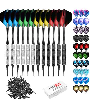 CyeeLife 16 Grams Soft tip Darts with 42 Flights and 100 Plastic Points