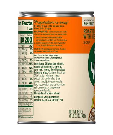 Campbell's Well Yes! Roasted Chicken with Rice Soup, 13g Protein, 16.3oz Can, Pack of 12 - Buy Online on GoSupps.com