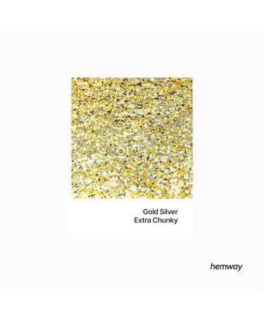 Hemway Extra Chunky Glitter 100g - Cosmetic Safe Silver & Gold 1mm Glitter for Crafting & Makeup - Buy Online on GoSupps.com