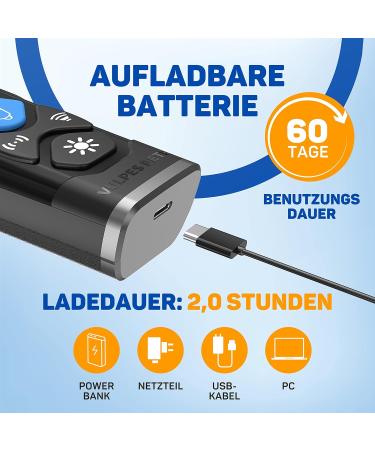 Vulpes Goods Anti Bark Device - Ultrasonic Dog Trainer with LED & 10m Range | Stop Barking Safely - Buy Online on GoSupps.com