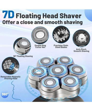 oluopa Head Shavers for Bald Men 7D Detachable Bald Head Shaver 6 in 1 Electric Head Razor Grooming Kit IPX7 Waterproof Wet Dry Shaving Type-C Rechargeable Hair Shaver for Men - Buy Online on GoSupps.com