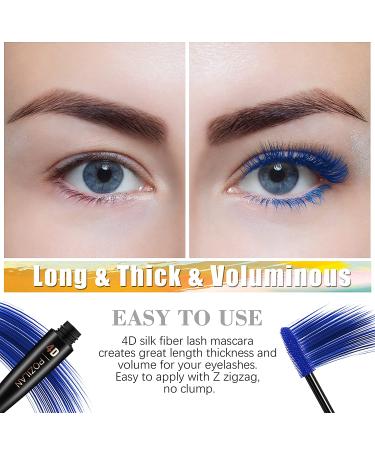 4D Silk Fiber Lash Mascara Set - Black Purple Blue Green Colors with Eyelash Comb | Waterproof, Long Lasting, Thickening & Lengthening | Natural & Non-Toxic - Buy Online on GoSupps.com