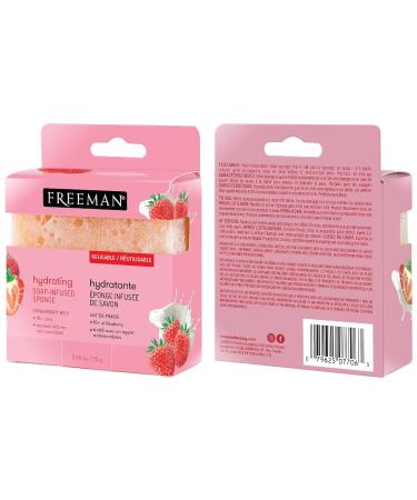 Freeman Soap Sponge Bundle - Coffee, Green Tea, and Strawberry Shower Sponges - 3 Count | Hydrating, Cleansing, Exfoliating, Self-Tanner Removal - Buy Online on GoSupps.com