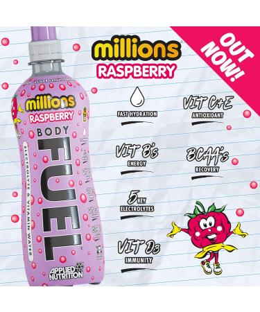 Applied Nutrition BodyFuel Electrolyte Water - Fast Hydration Drink with BCAAs and Vitamins (12 x 500ml, Millions Raspberry) - Buy Online on GoSupps.com