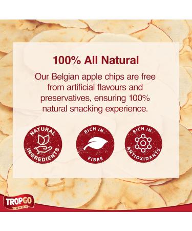 Tropgo - Belgium Apple Chips - 100% Fruit - Natural Healthy Snack - Fresh Red Apple Crisps 35gr - Recyclable Tin Fresh lock seal (1-Pack Red) Red 1-Pack - Buy Online on GoSupps.com